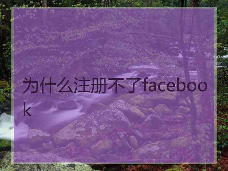 为什么注册不了facebook