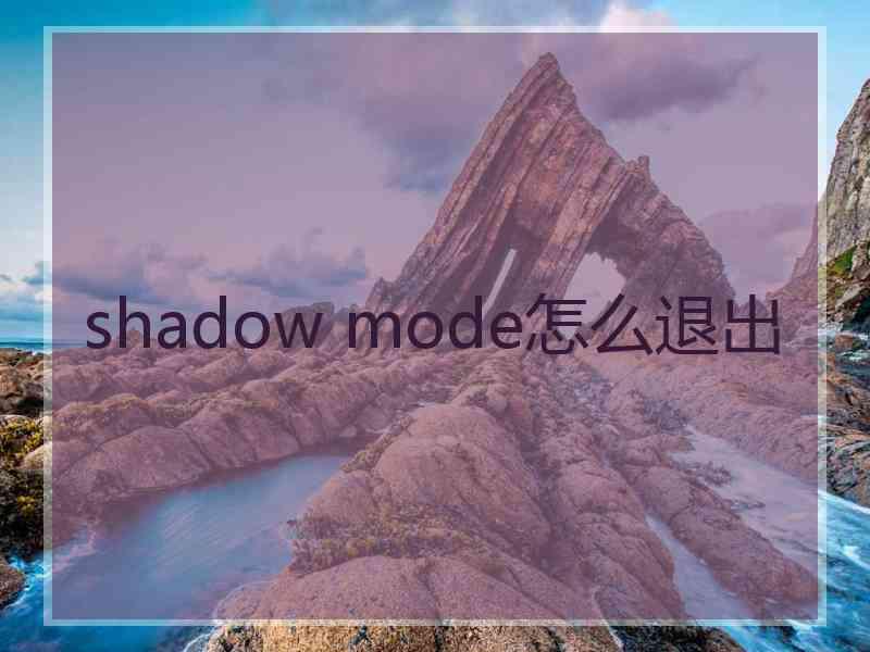 shadow mode怎么退出