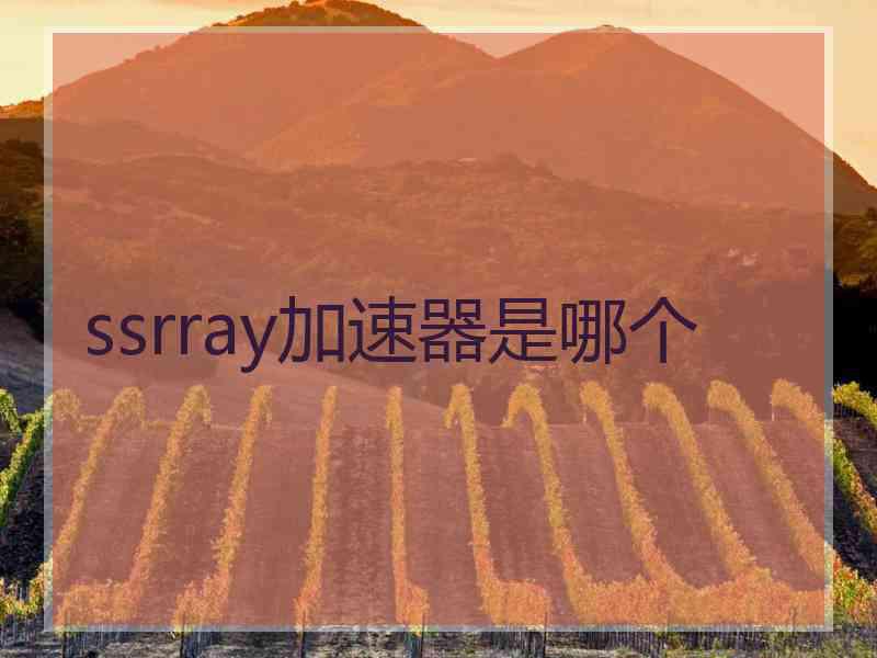 ssrray加速器是哪个