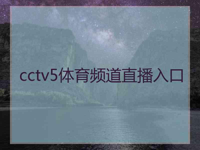 cctv5体育频道直播入口