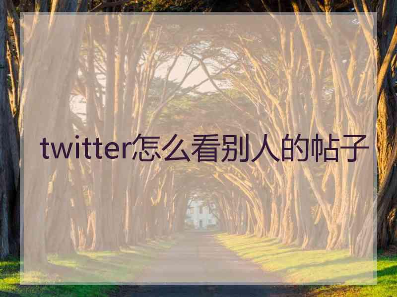 twitter怎么看别人的帖子