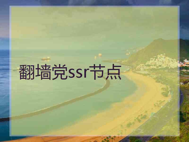 翻墙党ssr节点