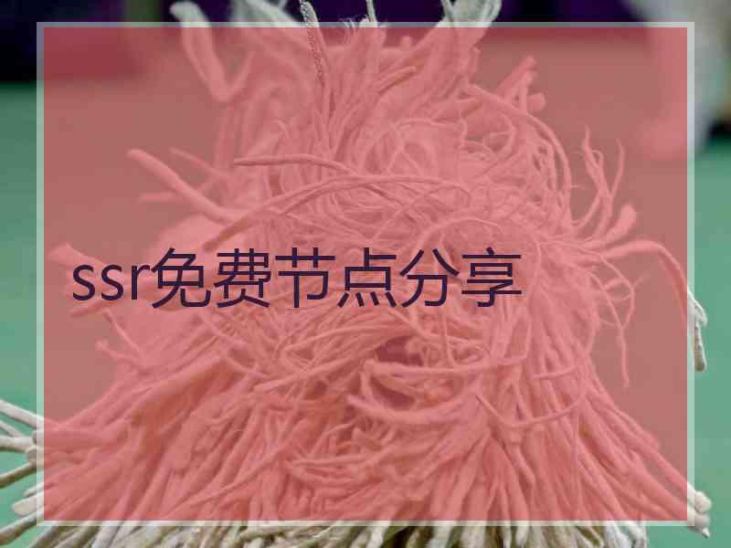 ssr免费节点分享